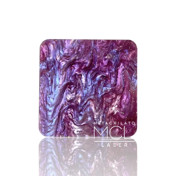 METACRILATO VIOLETA NACARADO GLITTER 250X300MM OUTLET