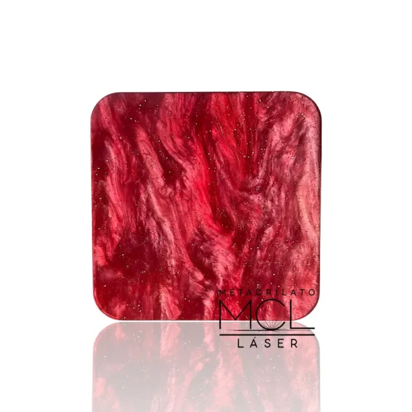 METACRILATO ROJO NACARADO GLITTER