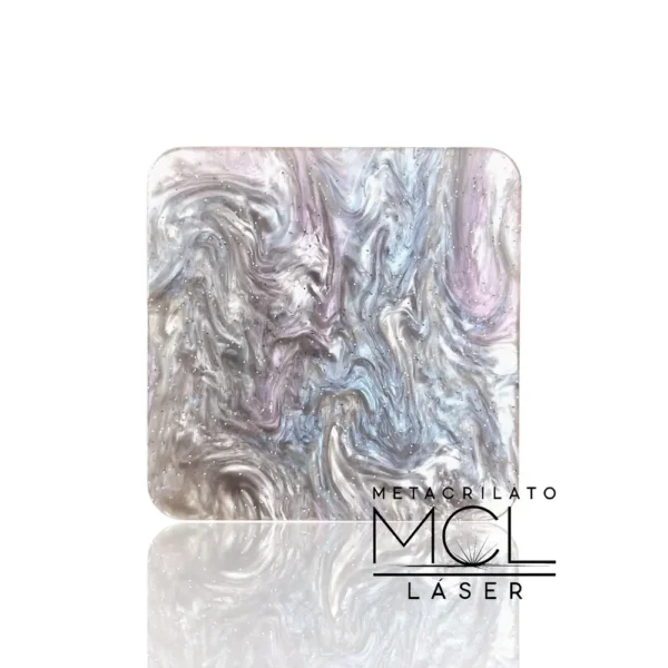 xkt7 METACRILATO GRIS CÓSMICO NACARADO GLITTER 250X300MM OUTLET