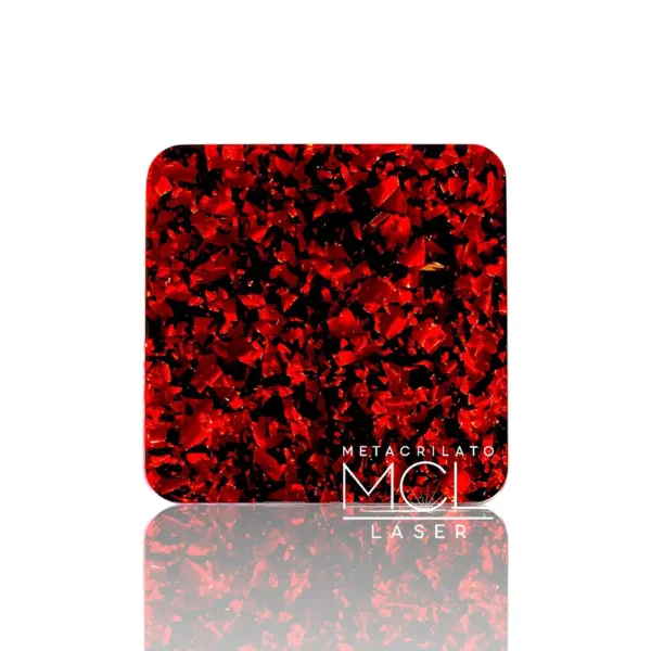 METACRILATO ROJO FLAKE NEGRO