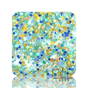 Metacrilato Confeti Turquesa Multicolor 3mm
