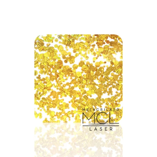 CTS010 METACRILATO CONFETI DORADO