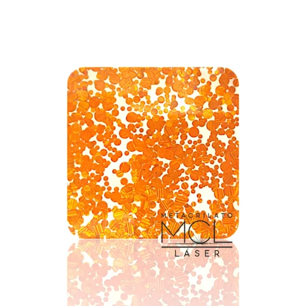 METACRILATO CONFETI NARANJA
