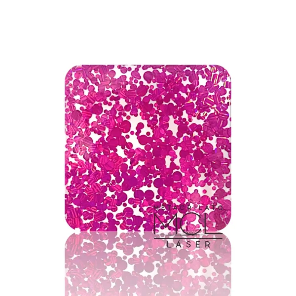 METACRILATO CONFETI FUCSIA