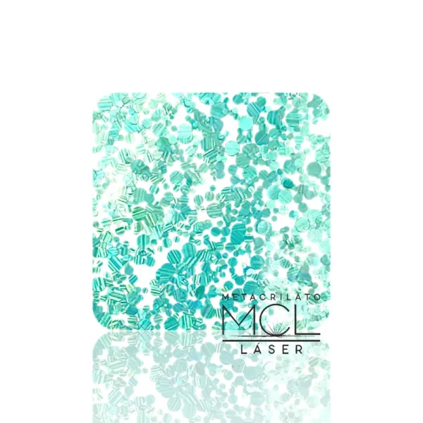 METACRILATO CONFETI TURQUESA