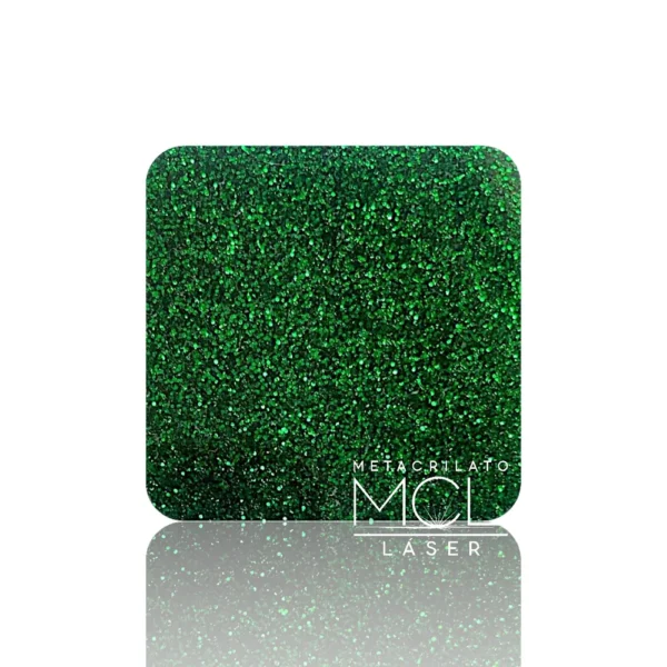 Metacrilato Glitter Verde 3mm