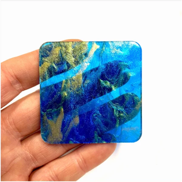 METACRILATO TRASLÚCIDO AZUL/ORO