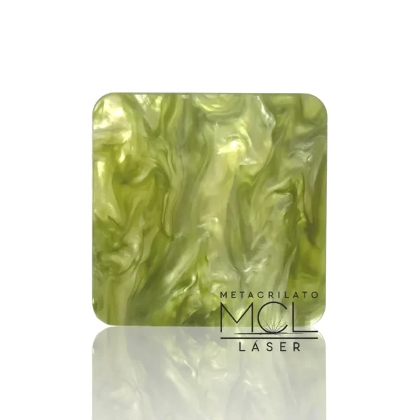 metacrilato nacarado oliva y blanco 3mm para corte láser