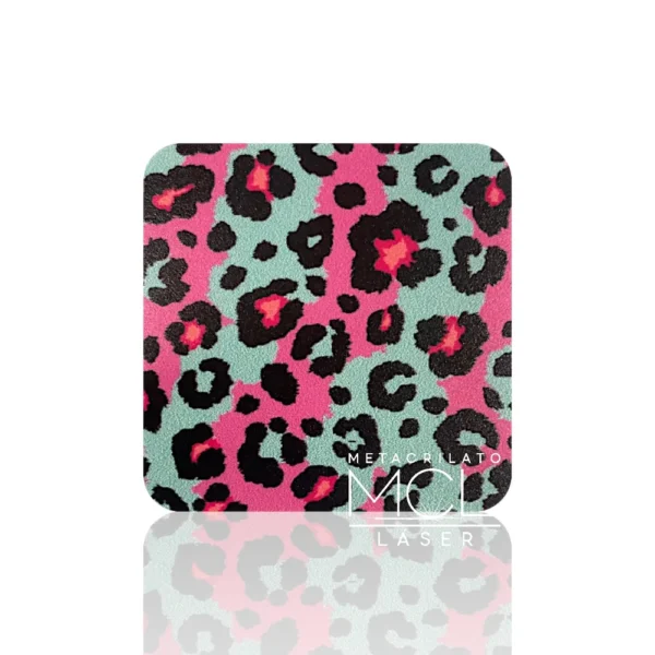 METACRILATO ANIMAL PRINT TURQUESA/ROSA