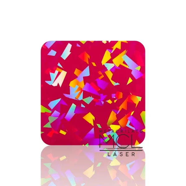 prima holografico fucsia METACRILATO PRISMA HOLOGRÁFICO FUCSIA