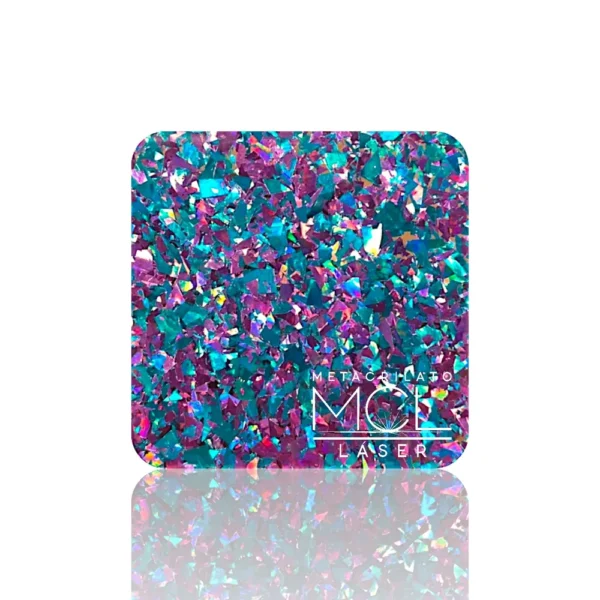 FLAKE TURQUESA ROSA EFT400 METACRILATO TURQUESA/FUCSIA FLAKE