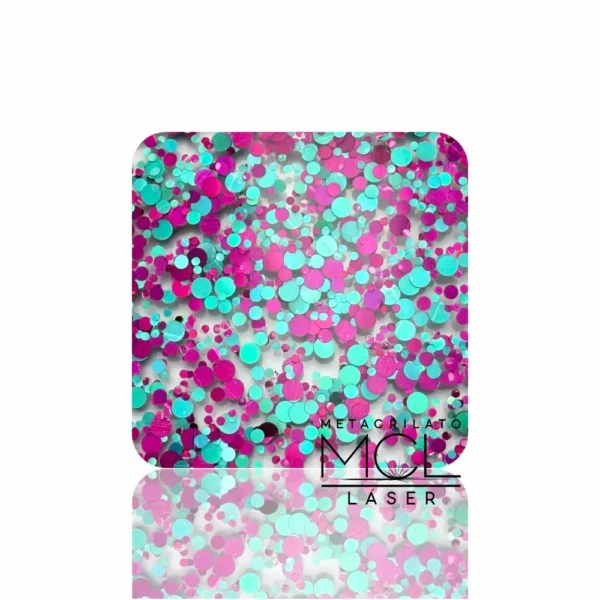 Metacrilato Confeti Fucsia 3mm