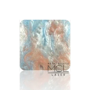 Metacrilato Nacarado Glitter Azul Coral 3mm